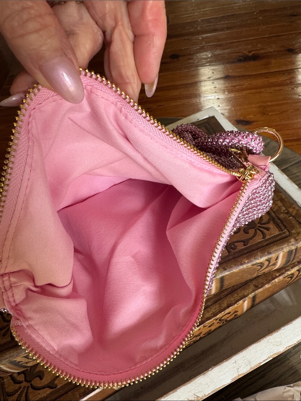 Pink Crystal Mini Shoulder Bag - Designer-Inspired - Picture 3 of 4